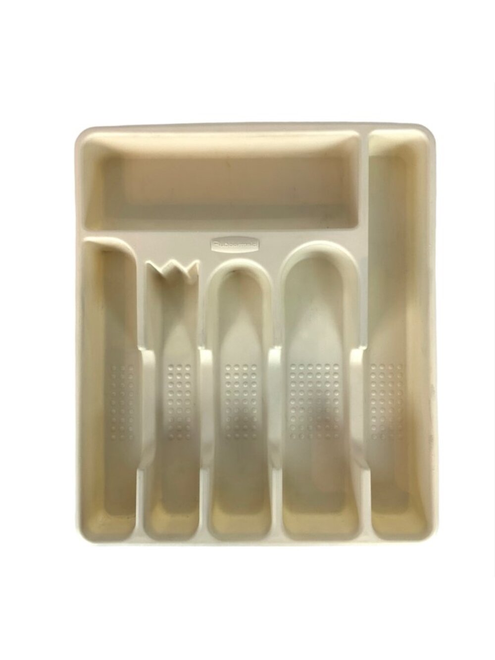 Rubbermaid Flatware Silverware Tray Drawer Organizer Beige Plastic 6 Sections